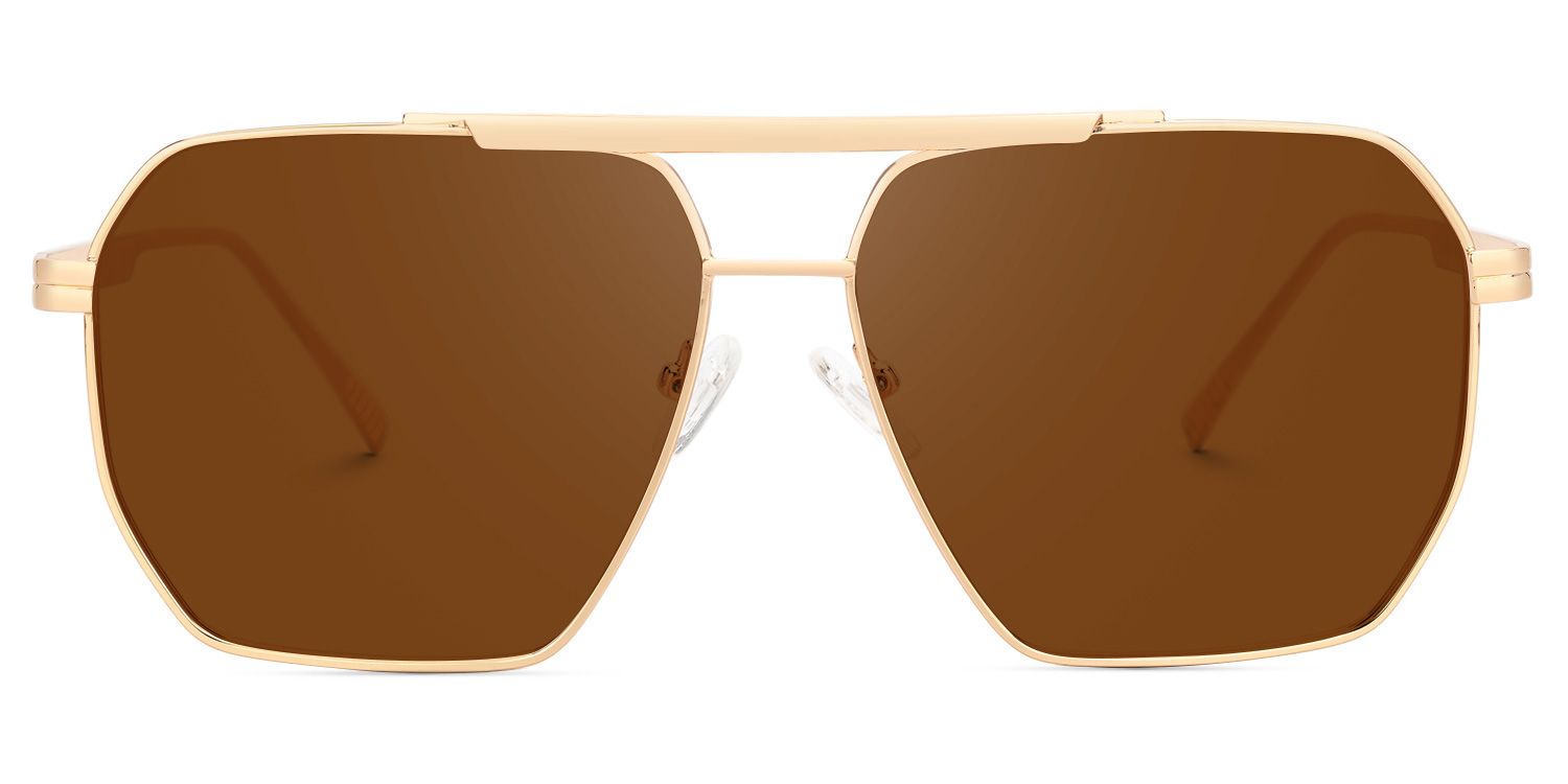 Kadience - Aviator Brown Sunglasses | Vooglam Angle View