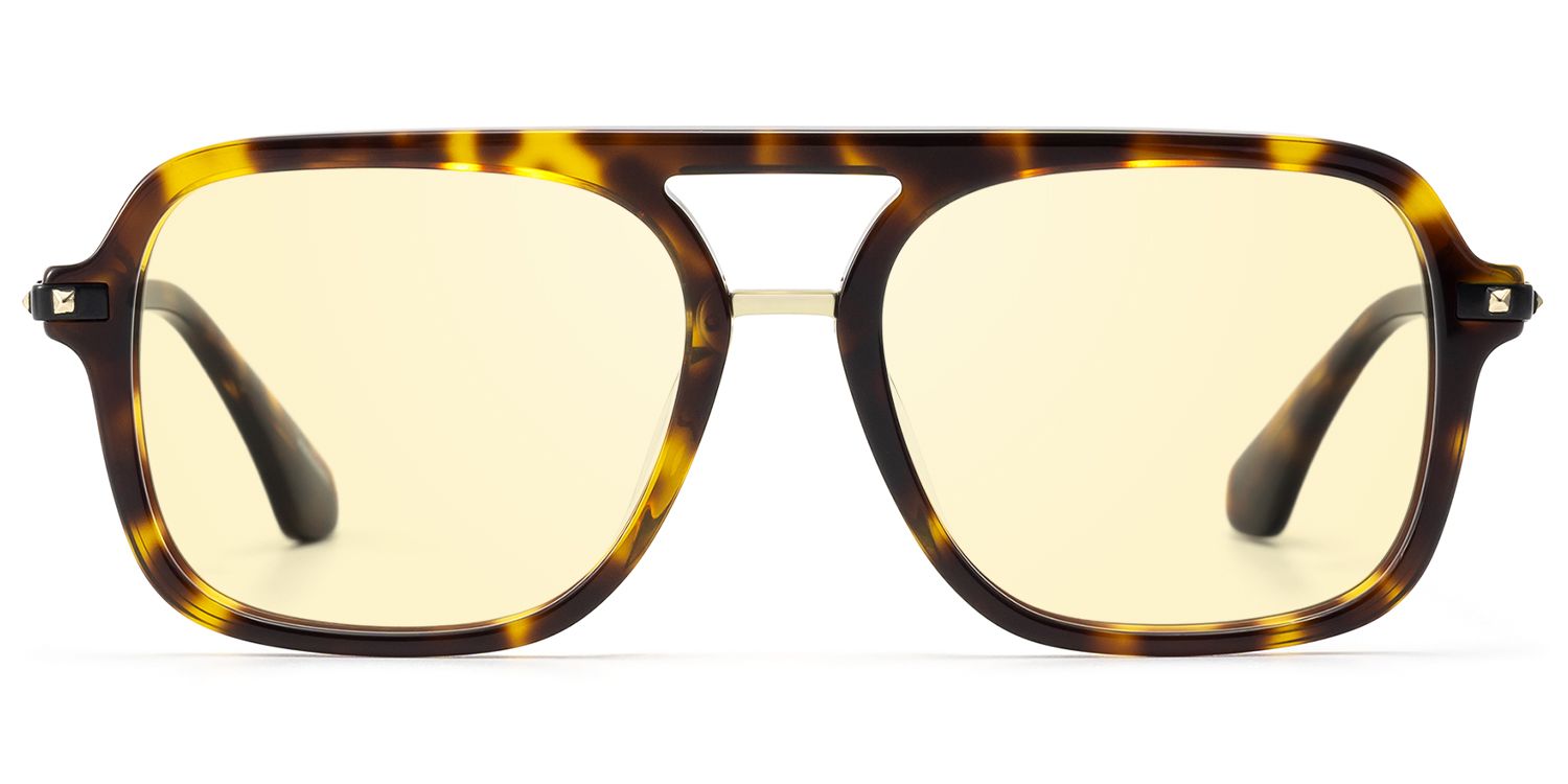Marfa - Yellow Tint Aviator Tortoise Sunglasses | Vooglam Product Details 1