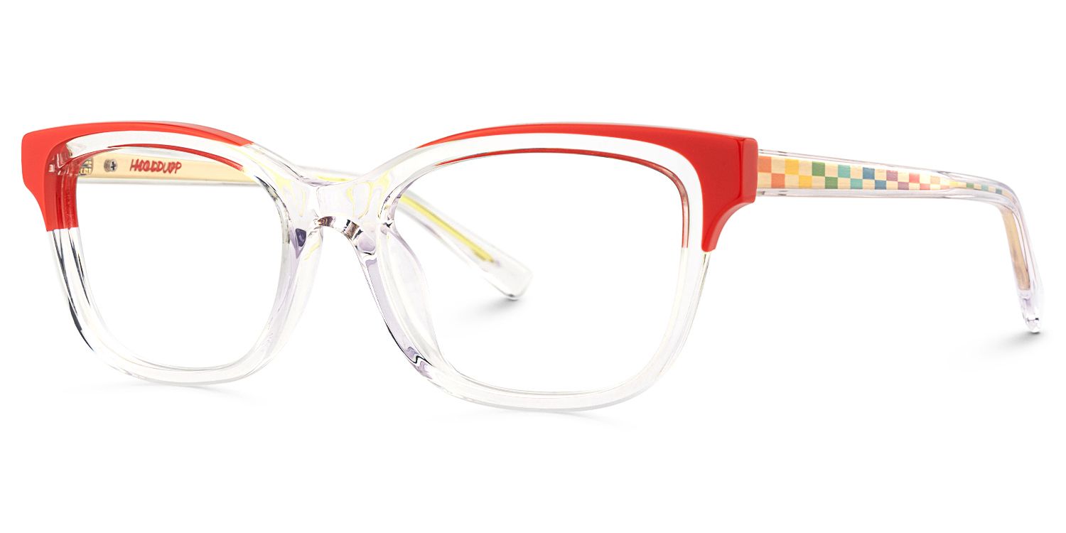 Welty - Rectangle Red Eyeglasses | Vooglam Front View