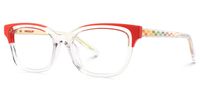 Welty - Rectangle Red Eyeglasses | Vooglam Front View