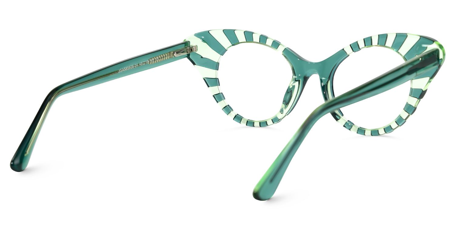 Kiele - Cat Eye Green Eyeglasses by Vooglam - Side View