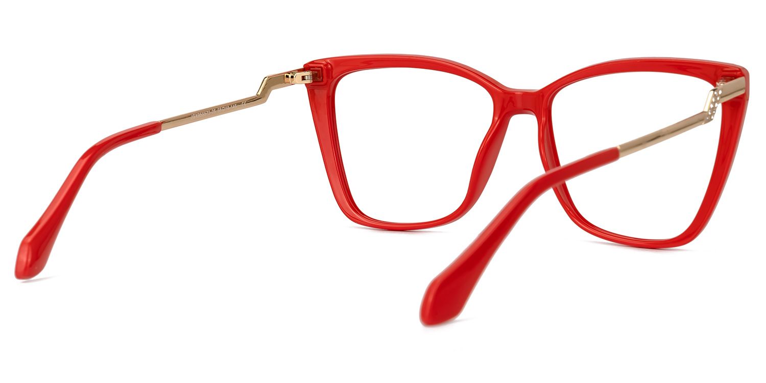 Adebola - Square Red Eyeglasses product detail 3