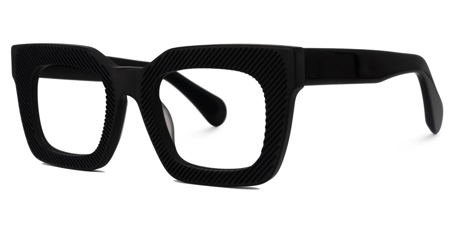 Delgado - Rectangle Black Eyeglasses | Vooglam Front View