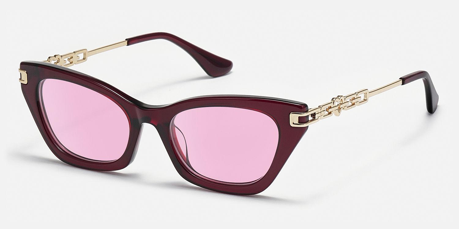 Siren - Cat Eye Red Sunglasses | Vooglam Front View