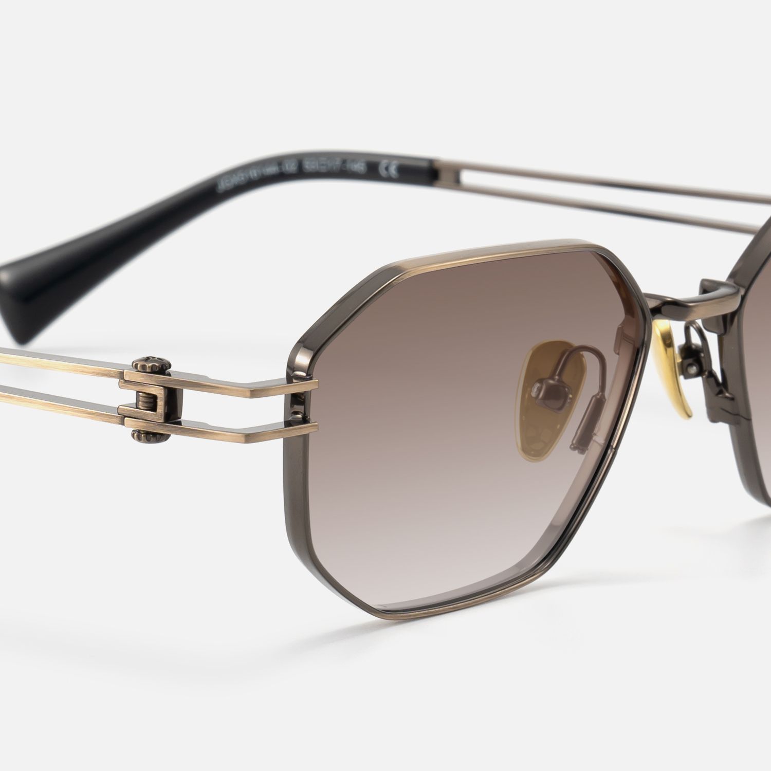 Loos - Gold Double Wire Geometric Sunglasses | Vooglam Design Details