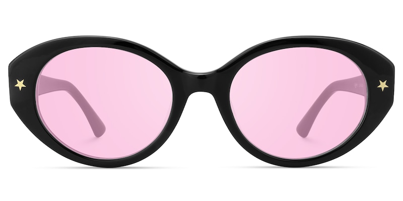 Starlust - Oval Black Sunglasses