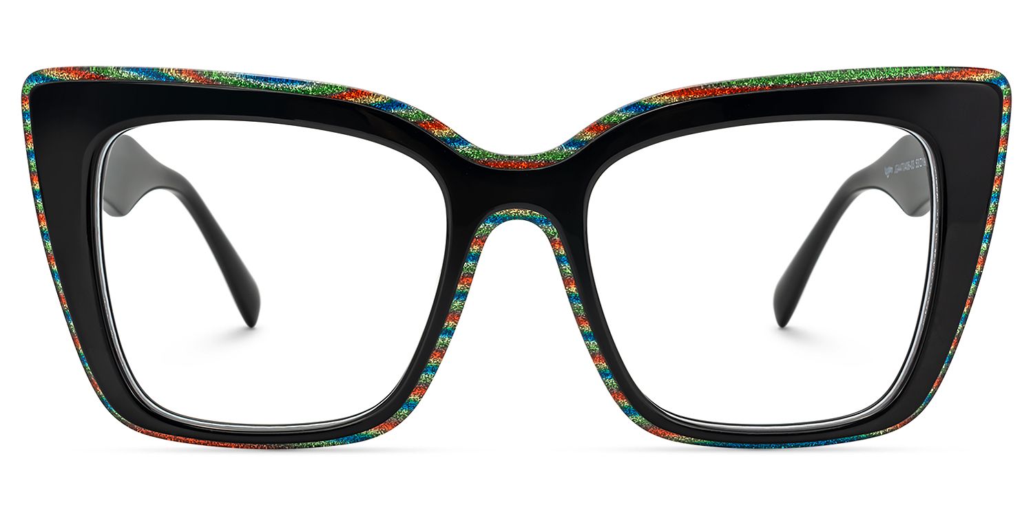 Kaipo - Square Black Eyeglasses | Vooglam Angle View