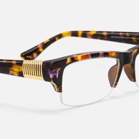 Kairo - Tortoise Semi Rimless Glasses | Vooglam Design Details