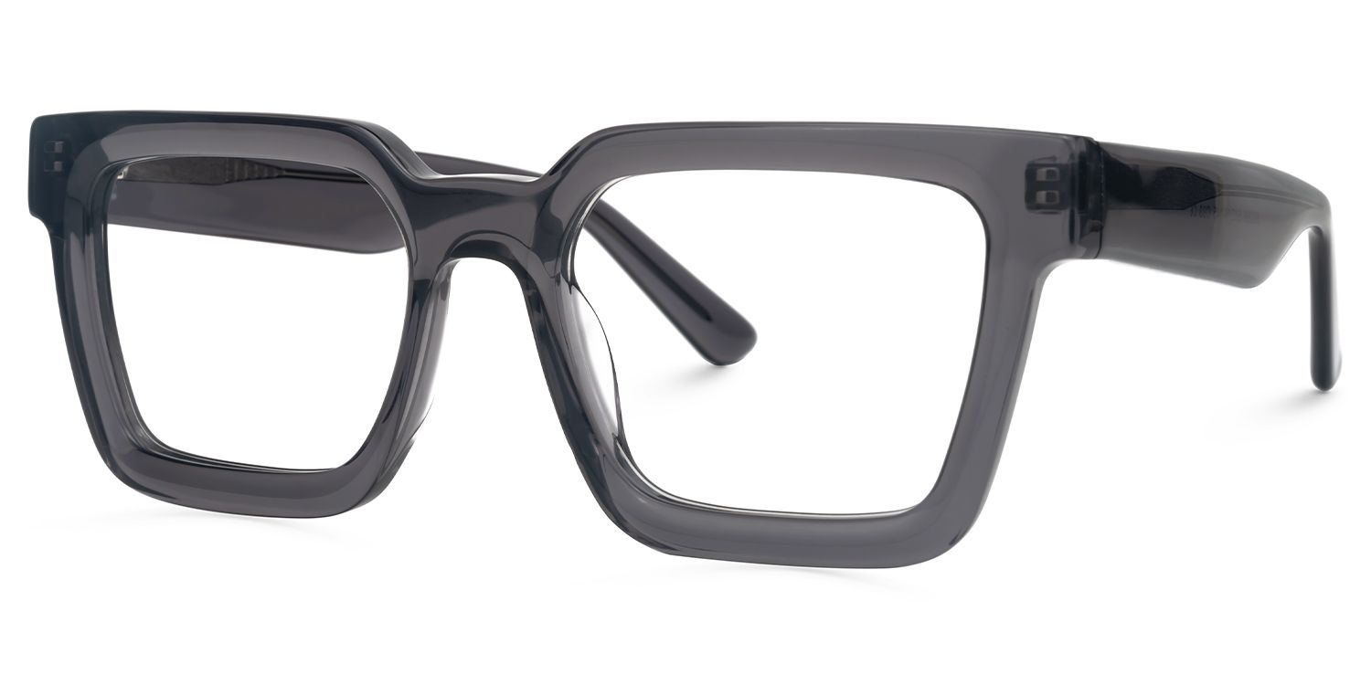 Eilir - Rectangle Grey Eyeglasses | Vooglam Front View