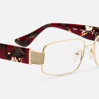 Alexandra - Rectangle Floral Eyeglasses | Vooglam Design Details