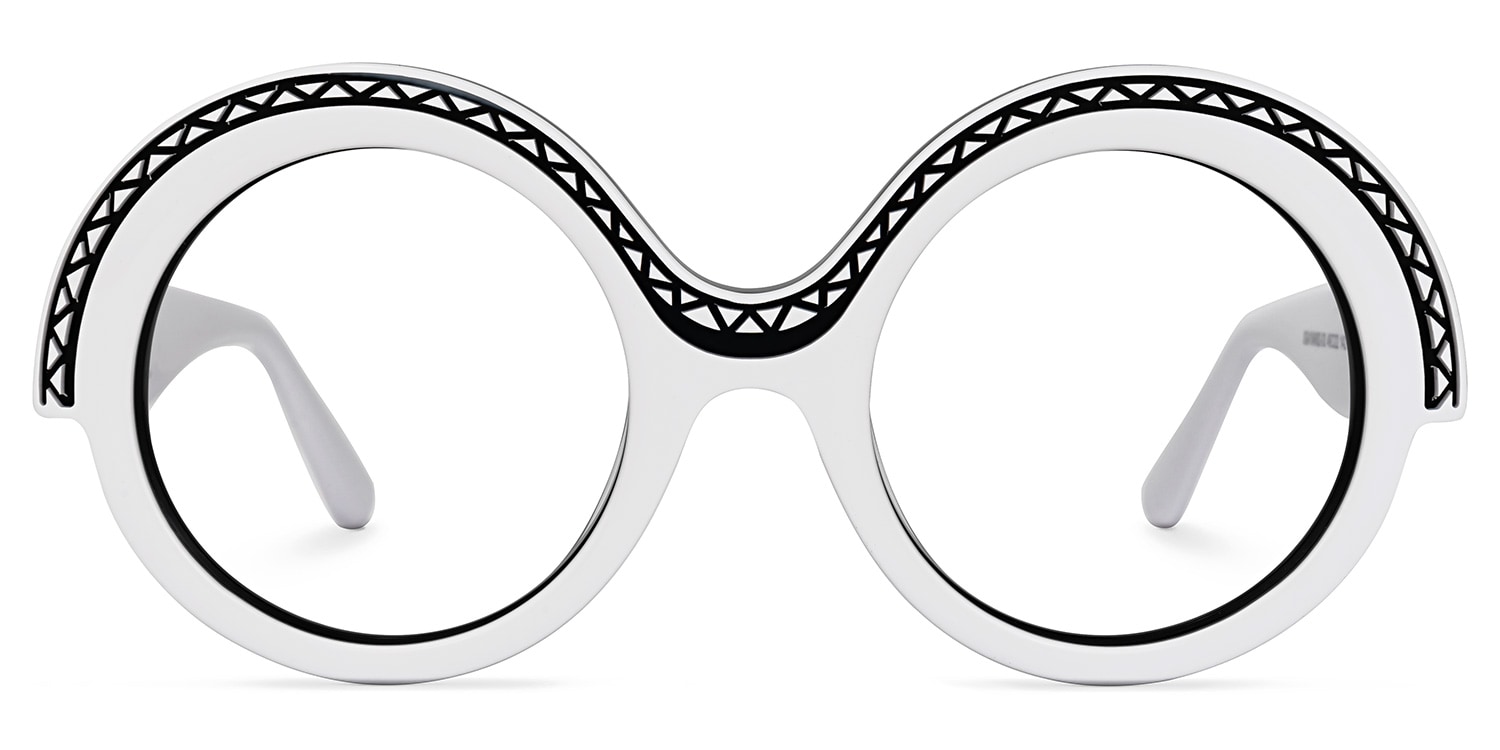 

Admetus - Round White/Black Eyeglasses