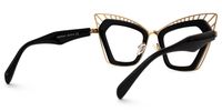 Deiter - Cat Eye Black/Gold Eyeglasses | Vooglam Side View