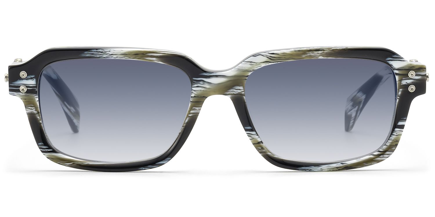 Frame Size of Anacortes - Gray Horn Rim Gradient Guitar Shades | Vooglam