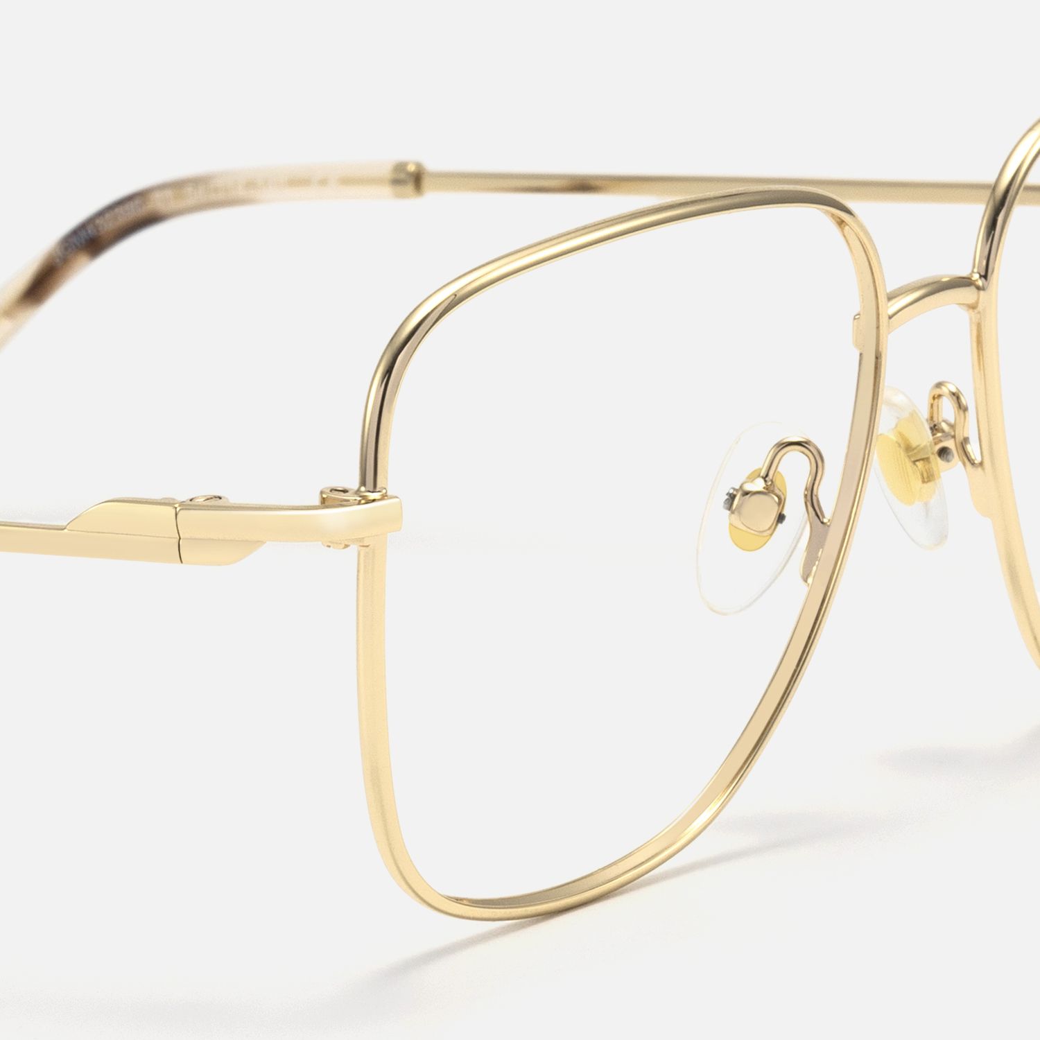 Karma - Square Gold Eyeglasses | Vooglam Design Details