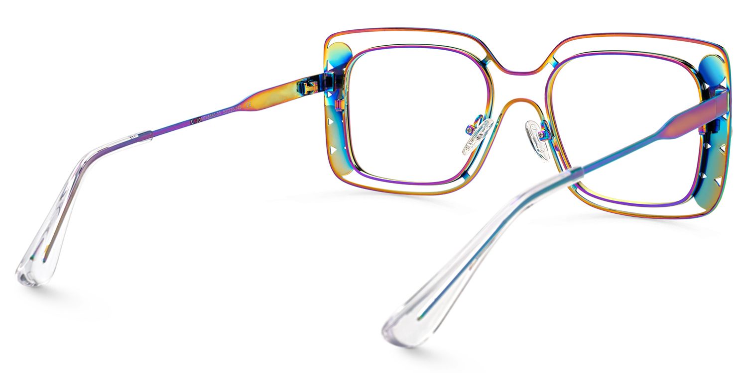 Lainey - Square Multicolor Eyeglasses | Vooglam Side View