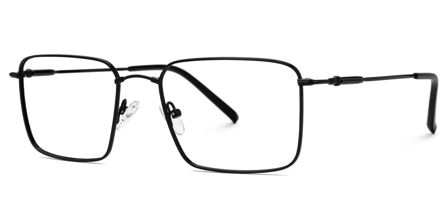 Kahoni - Rectangle Black Eyeglasses | Vooglam Front View
