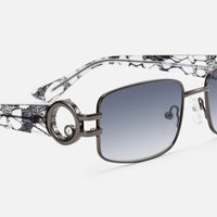 Aurae - Rectangle Grey Sunglasses | Vooglam Design Details