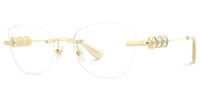 Muse - Cat Eye Gold Eyeglasses | Vooglam Front View