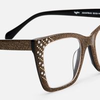 Glitz - Cat Eye Brown Eyeglasses | Vooglam Design Details