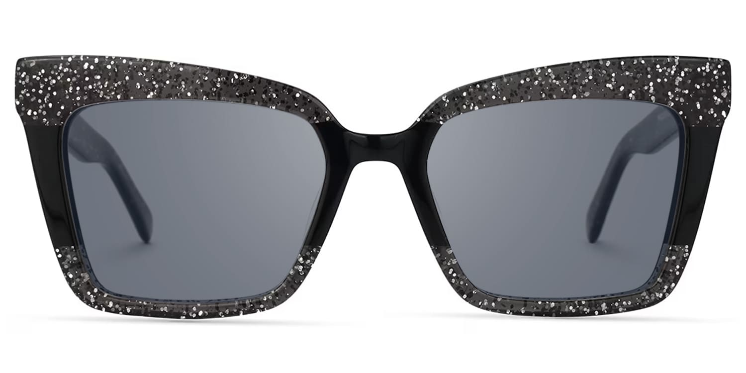 Galarza - Rectangle Black Sunglasses - 1