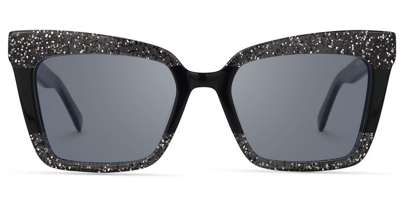 Galarza - Rectangle Black Sunglasses