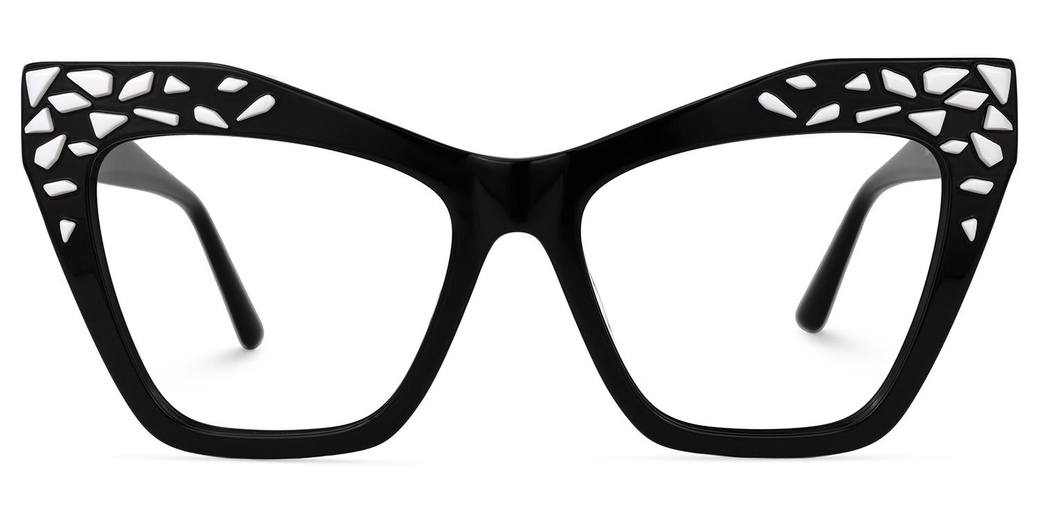 Roxie - Cat Eye Black Eyeglasses | Vooglam Angle View
