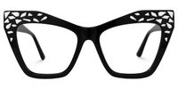 Roxie - Cat Eye Black Eyeglasses | Vooglam Angle View