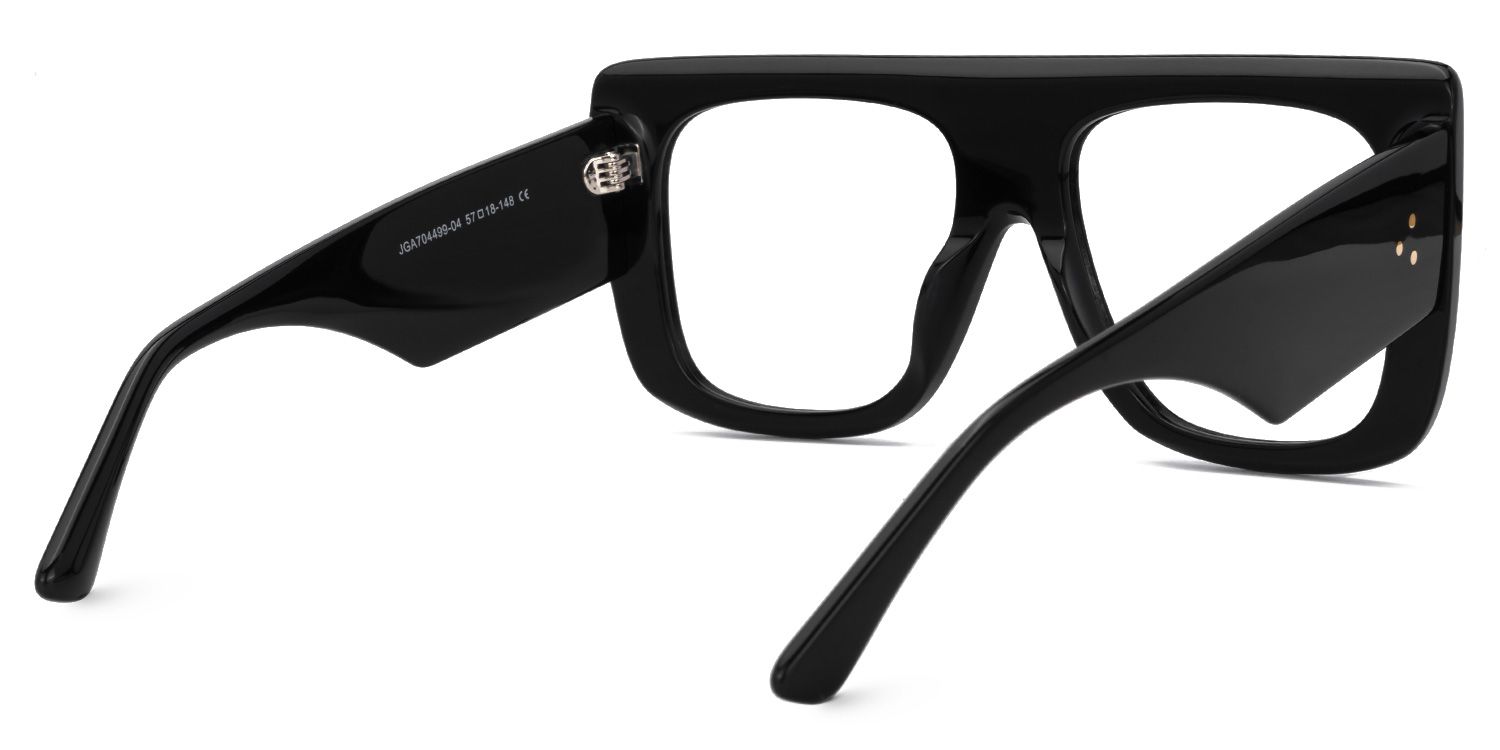 Halian - Aviator Black Eyeglasses | Vooglam Side View