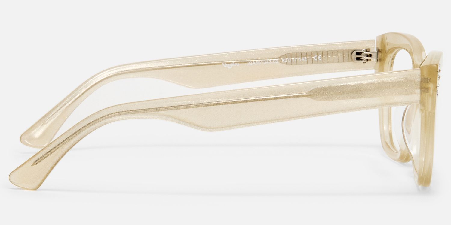 Starlina - Rectangle Champagne Eyeglasses | Vooglam Side View