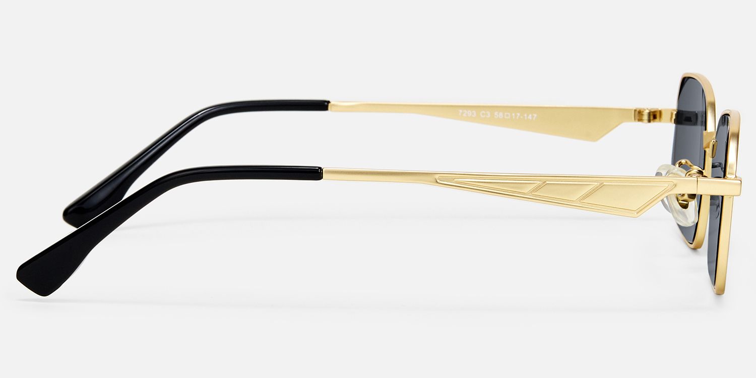 Aether - Geometric Gold Sunglasses | Vooglam Side View