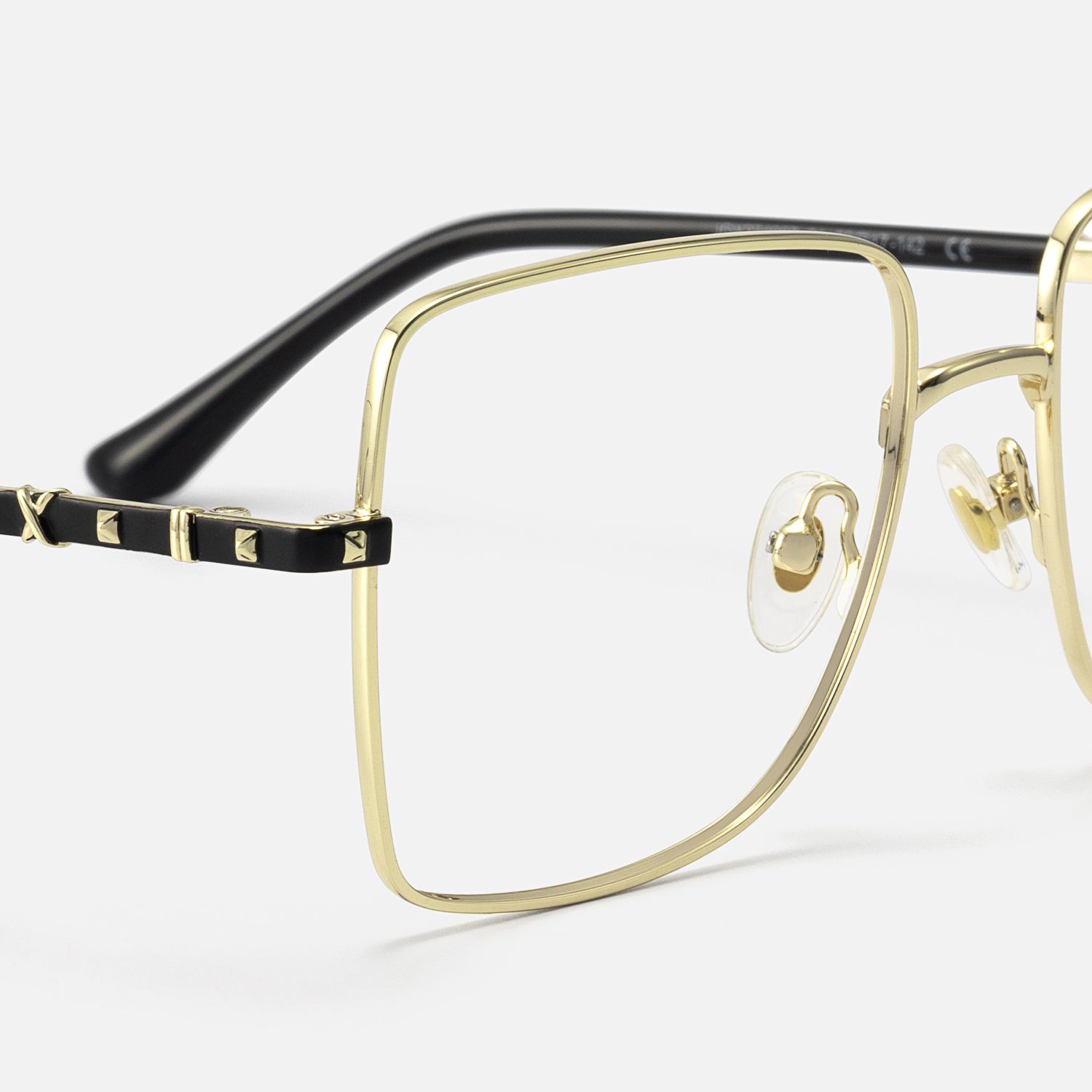 Devereux - Ultra Light Square Gold Eyeglasses | Vooglam Design Details