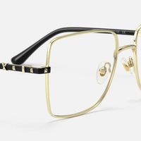 Devereux - Ultra Light Square Gold Eyeglasses | Vooglam Design Details