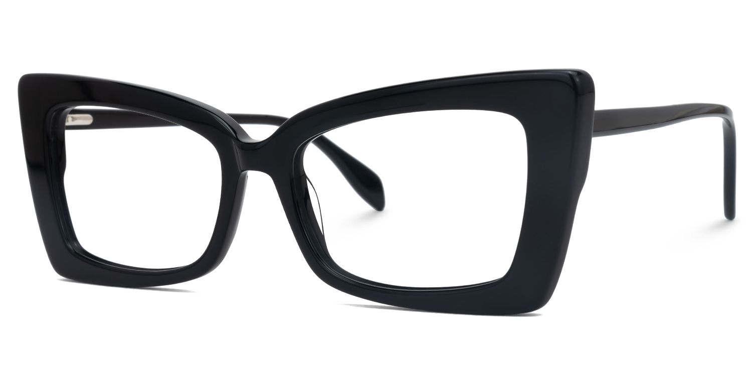 Edom - Rectangle Black Eyeglasses | Vooglam Front View