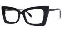 Edom - Rectangle Black Eyeglasses | Vooglam Front View
