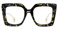 Adrienne - Square Tortoise/Gold Eyeglasses | Vooglam Angle View