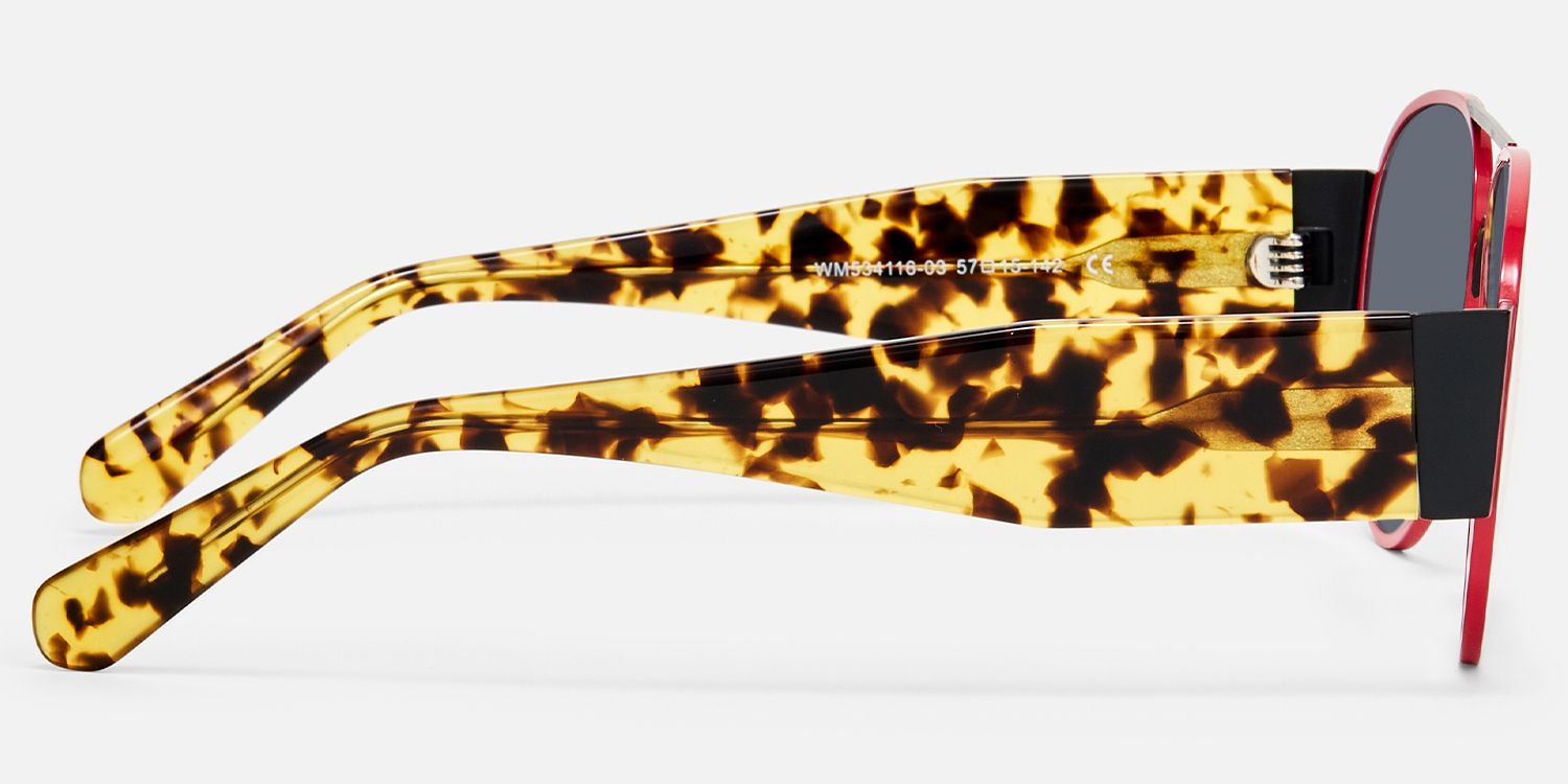 Novoa - Bold Aviator Sunglasses Tortoiseshell Temples product detail 3