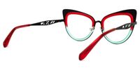 Aderes - Cat Eye Red/Green Eyeglasses | Vooglam Side View