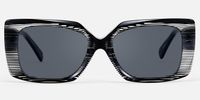 Stratus - Rectangle Black Sunglasses | Vooglam Angle View