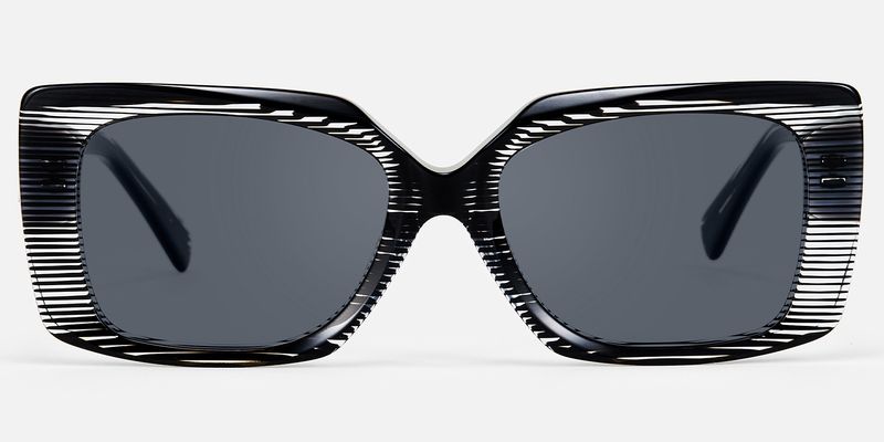 Stratus - Rectangle Black Sunglasses | Vooglam