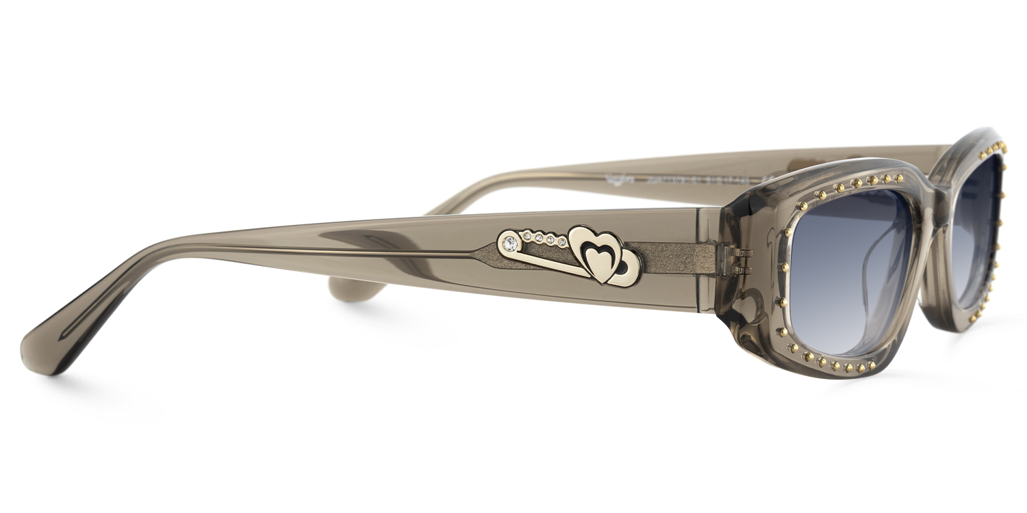 Quentin - Rectangle Grey Sunglasses - 5