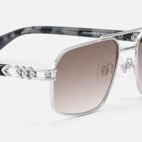 Lacey - Gradient Aviator Silver Sunglasses | Vooglam Design Details
