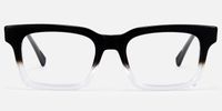 Vivienne - Rectangle Black Eyeglasses | Vooglam Angle View
