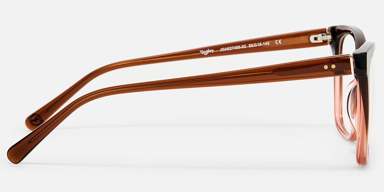 Jaelle - Square Brown Eyeglasses | Vooglam Side View