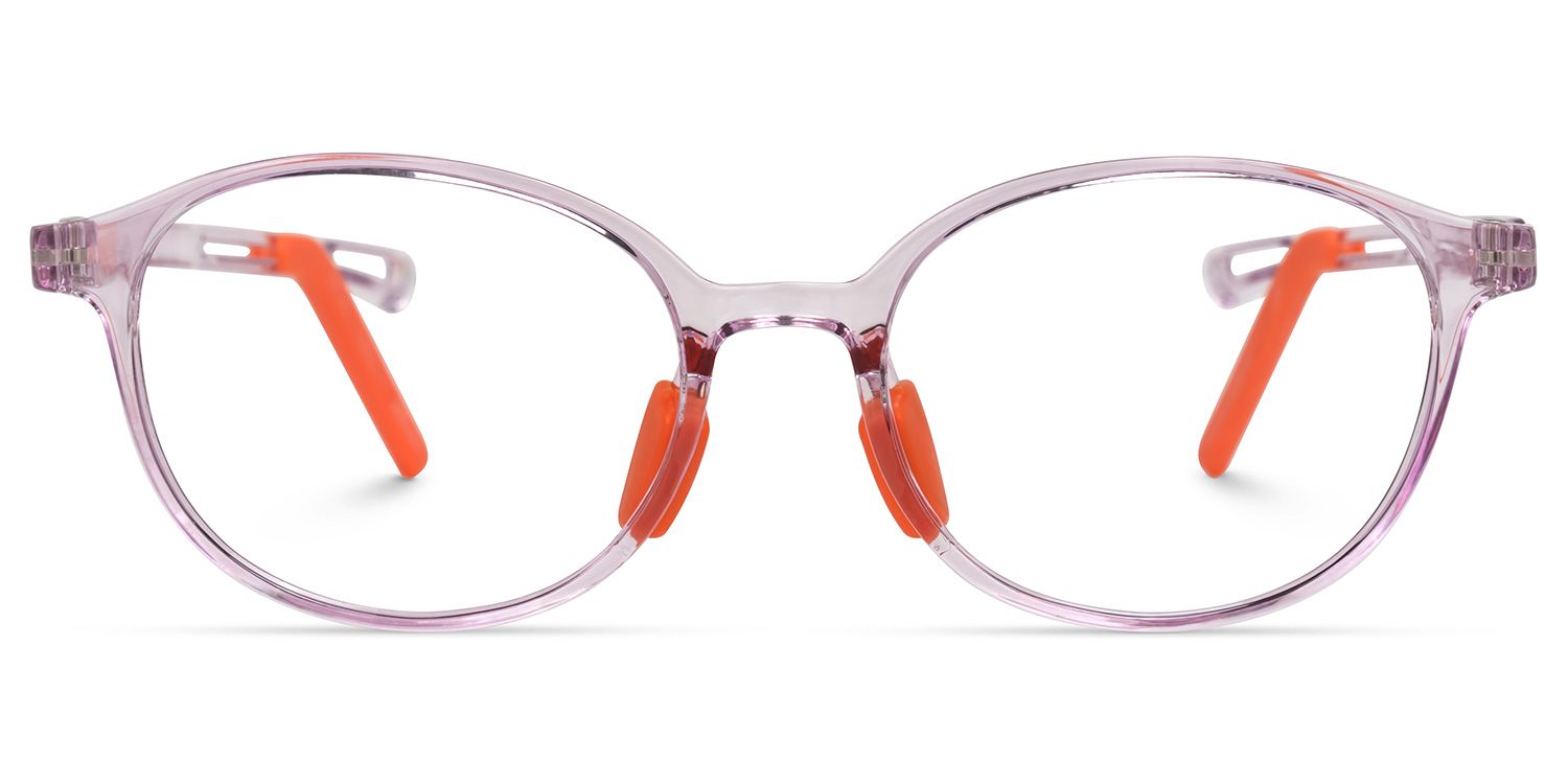 Hadley - Oval Purple Kids Eyeglasses | Vooglam Angle View
