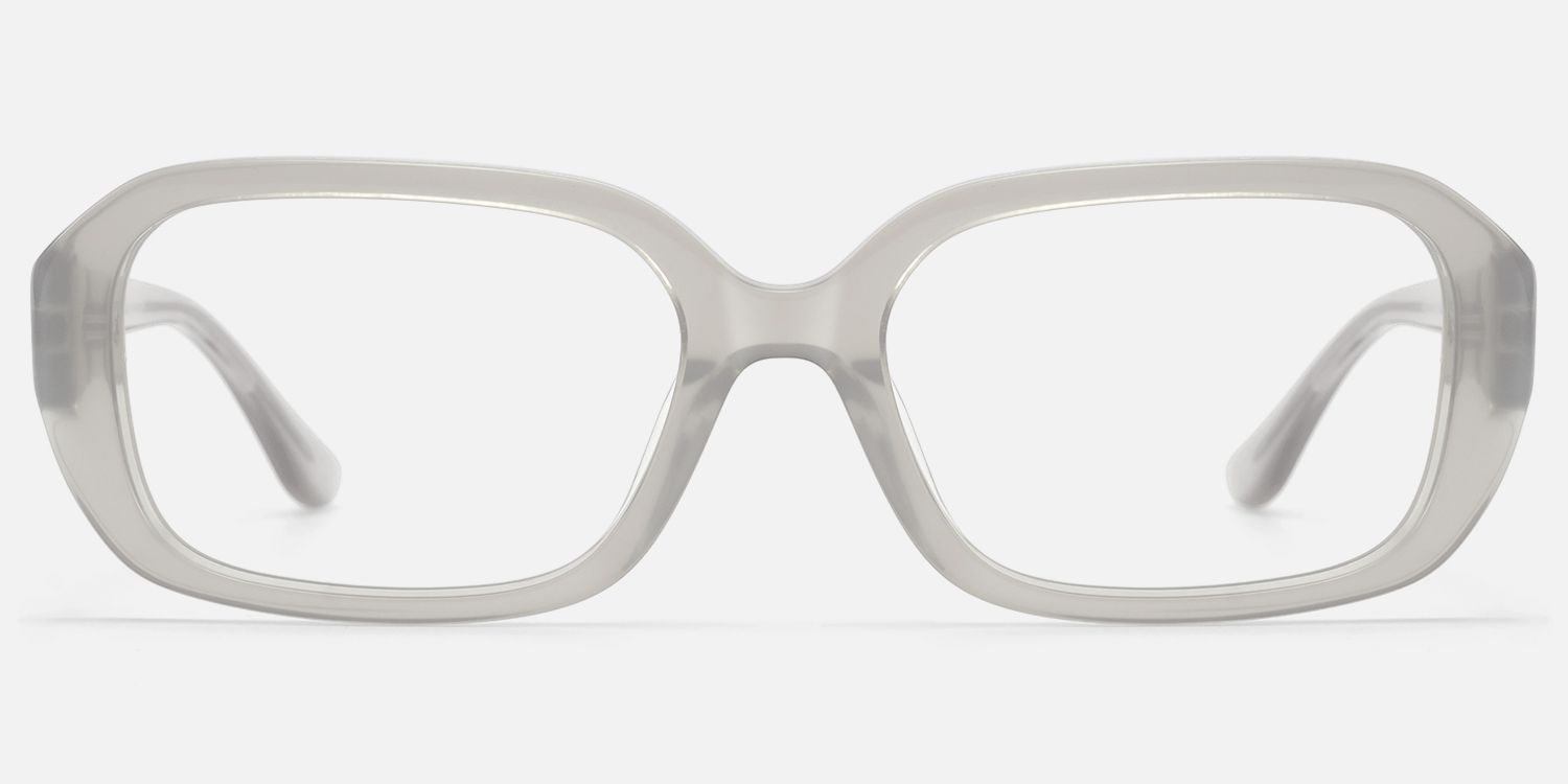 Mies - Translucent Silver Glasses with Screw Deco | Vooglam Angle View