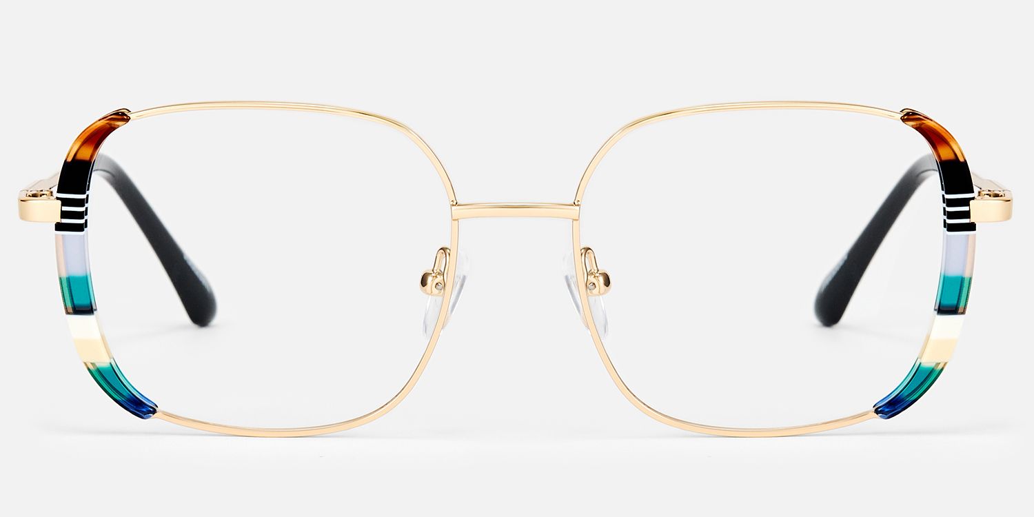 Milana - Square Multicolor Eyeglasses | Vooglam Angle View