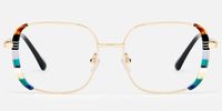 Milana - Square Multicolor Eyeglasses | Vooglam Angle View