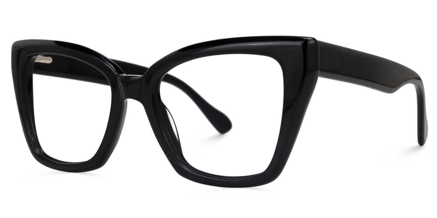 Efrem - Cat Eye Black Eyeglasses | Vooglam Front View