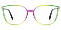 Kinfe - Square Green/Purple Eyeglasses | Vooglam Angle View