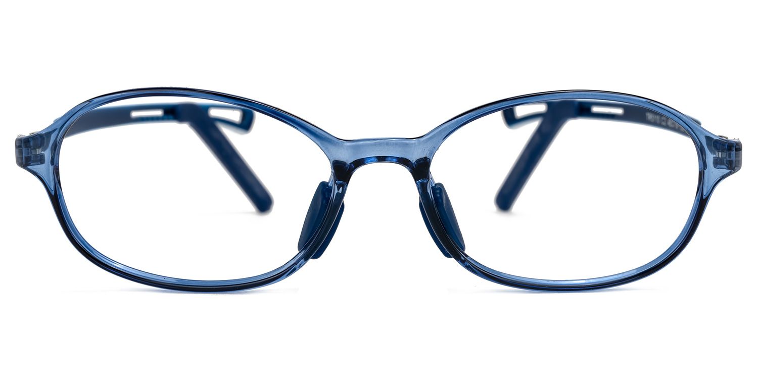 Ryleigh - Oval Blue Kids Eyeglasses | Vooglam Angle View